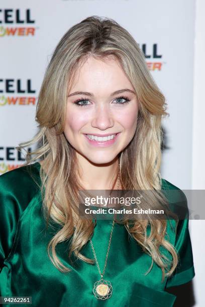 Rock" actress Katrina Bowden visits the Duracell Smart Power Lab in Times Square on December 10, 2009 in New York City.