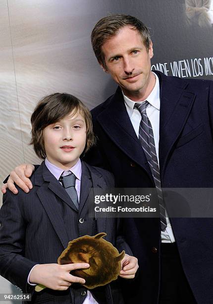 Actor Max Records and director Spike Jonze attend the premiere of ''Where The Wild Things Are'' at Callao cinema on December 10, 2009 in Madrid,...