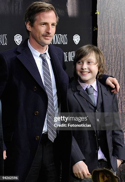 Director Spike Jonze and actor Max Records attend the premiere of ''Where The Wild Things Are'' at Callao cinema on December 10, 2009 in Madrid,...