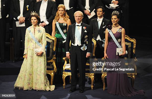 Queen Silvia of Sweden, Princess Madeleine of Sweden, King Carl XVI Gustaf of Sweden, Prince Carl Philip of Sweden and Crown Princess Victoria of...