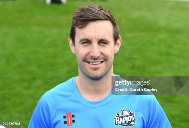 Daryl Mitchell of Worcestershire poses for a portrait during the Worcestershire CCC Photocall at New Road on April 6, 2018 in Worcester, England.