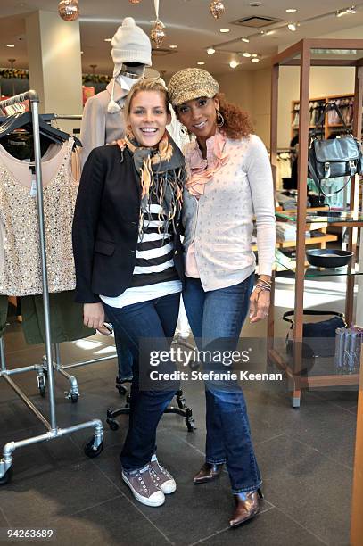 Actresses Busy Philipps and Holly Robinson Peete attend the HollyRod Foundation and J.Crew private shopping event at The Grove on December 10, 2009...