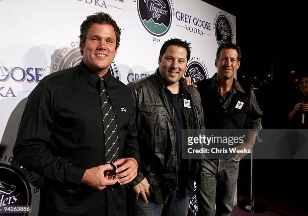 Bob Guiney; Greg Grunberg and James Denton attend the Breeders' Cup Winners Circle Event held at ESPN Zone at L.A. LIVE on November 5, 2009 in Los...