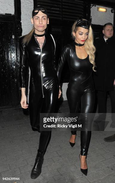 Kyle De'Volle and Rita Ora attend the Rose Club on March 29, 2014 in London, England.