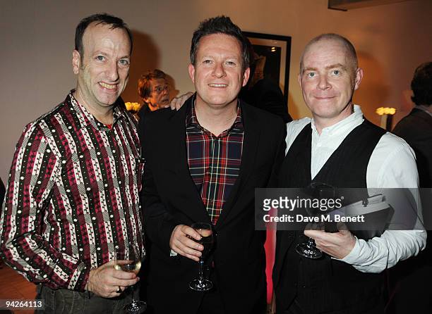 Rick Fisher, Matthew Bourne and Lez Brotherston attend the press night of Matthew Bourne's Swan Lake, at Sadler's Wells on December 10, 2009 in...