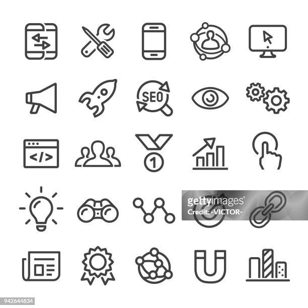 internet marketing icons - serie smart line - augen verbunden stock-grafiken, -clipart, -cartoons und -symbole