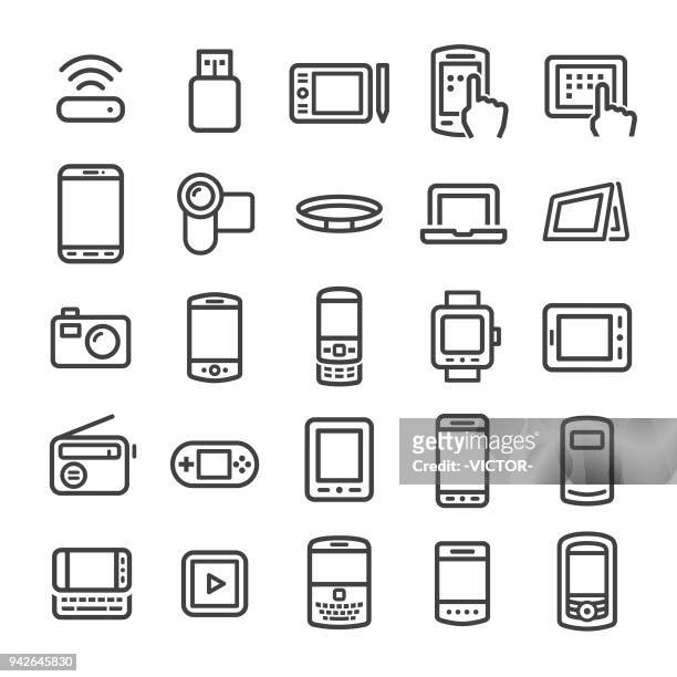 モバイル デバイスのアイコン - スマート ライン シリーズ - ガラケー点のイラスト素材／クリップアート素材／マンガ素材／アイコン素材