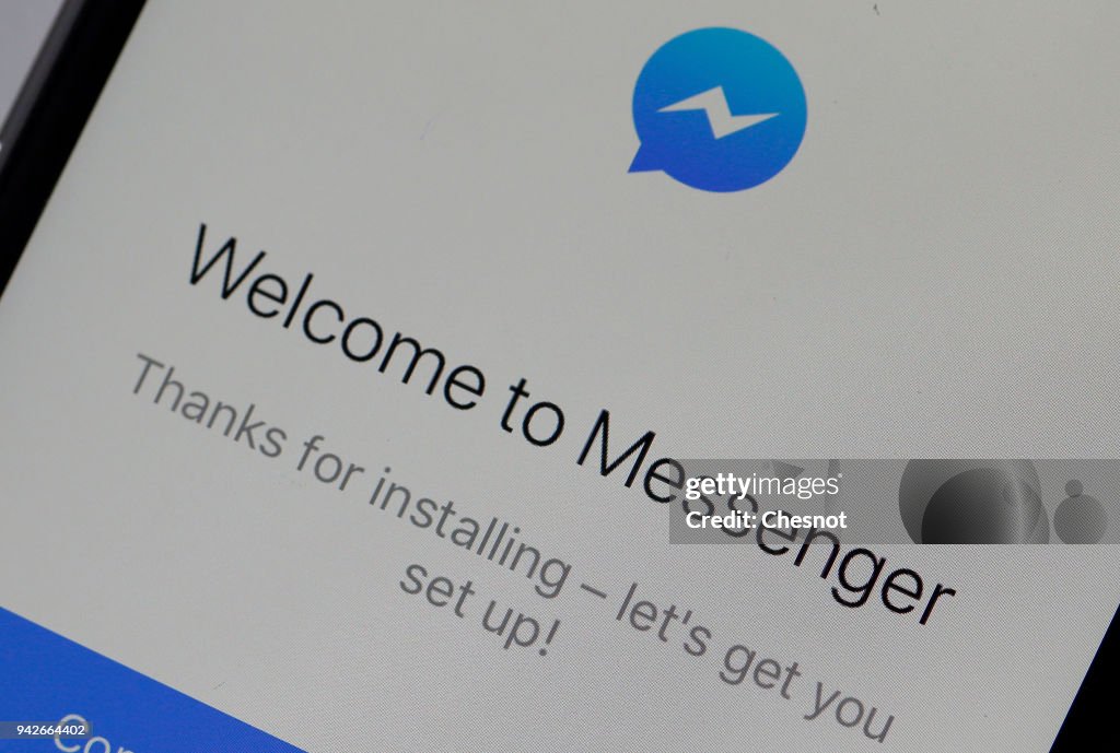 Facebook Messenger Graphics In this photo illustration, the home page of the instant messenger ...