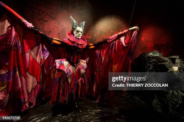 Costume of a Wicked Godmother is pictured during a press preview of the exhibition "Fairy Tales" at the National Center for Stage Costume in Moulins...