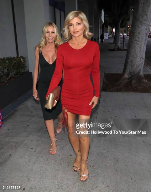 Donna D'Errico and Sharise Neil are seen on April 5, 2018 in Los Angeles, California.