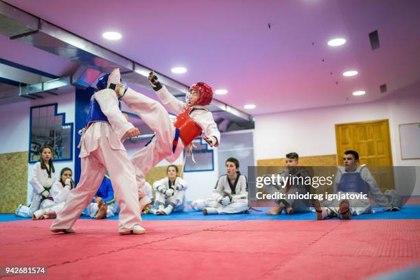 taekwondo kampen - korean teen bildbanksfoton och bilder