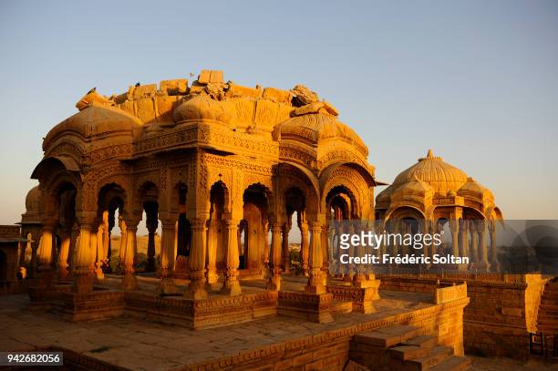 The Jaisalmer cenotaphs. The cenotaphs of the Maharajas of Jaisalmer, aka "The Golden City" in Rajasthan on March 08, 2017 in India.
