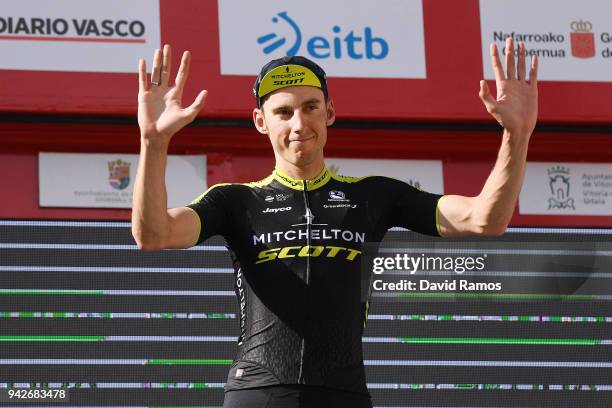 Podium / Carlos Verona Quintanilla of Spain and Team Mitchelton-Scott Most Agressive Rider/ Celebration / during the 58th Vuelta Pais Vasco 2018,...