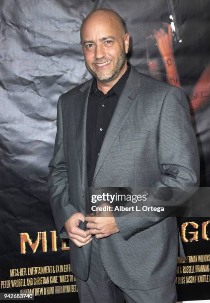 Actor David L. Peters arrives for the Los Angeles Premiere of "Miles To Go" held at Writers Guild Theater on April 5, 2018 in Beverly Hills,...