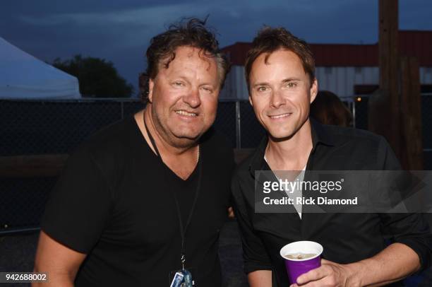 Executive Producer Country Thunder Troy Vollhoffer and Singer/Songwriter Bryan White backstage at Country Thunder Music Festival Arizona - Day 1 on...