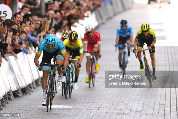 Sprint / Arrival / Omar Fraile Matarranza of Spain and Astana Pro Team / Primoz Roglic of Slovenia and Team LottoNL-Jumbo / Jon Izagirre Insausti of...