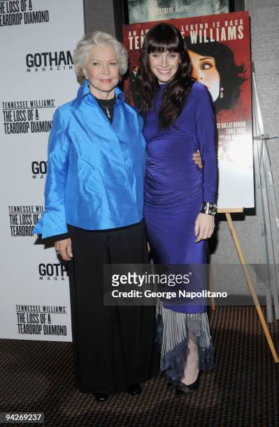 Actresses Ellen Burstyn and Bryce Dallas Howard attend the premiere of "The Loss of a Teardrop Diamond" hosted by Gotham Magazine and Paladin at City...