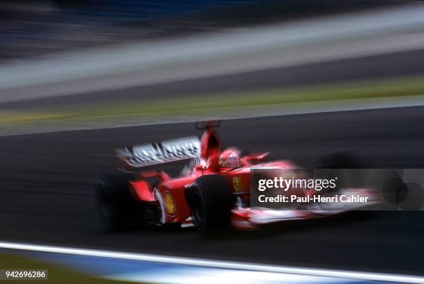 Michael Schumacher, Ferrari F2002, Grand Prix of Germany, Hockenheimring, 28 July 2002. Pole position and victory for Michael Schumacher in the 2002...