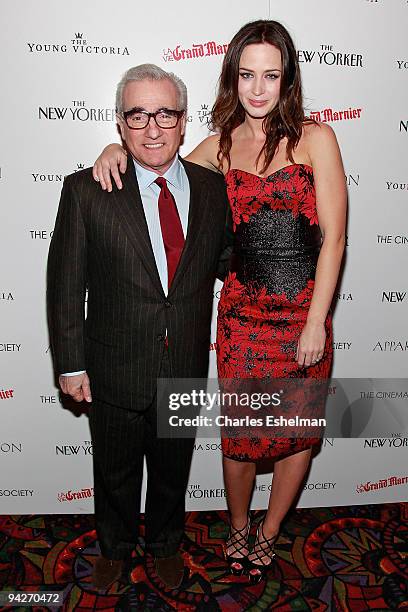 Producer Martin Scorsese and actress Emily Blunt attend a screening of "The Young Victoria" hosted by The Cinema Society with The New Yorker and...