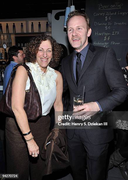 Jane Stevens and Morgan Spurlock attend the Warrior Poets' 5th anniversary party at SPiN New York on December 10, 2009 in New York City.
