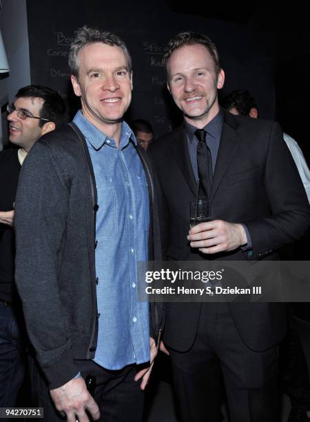 Actor Tate Donovan and Morgan Spurlock attend the Warrior Poets' 5th anniversary party at SPiN New York on December 10, 2009 in New York City.