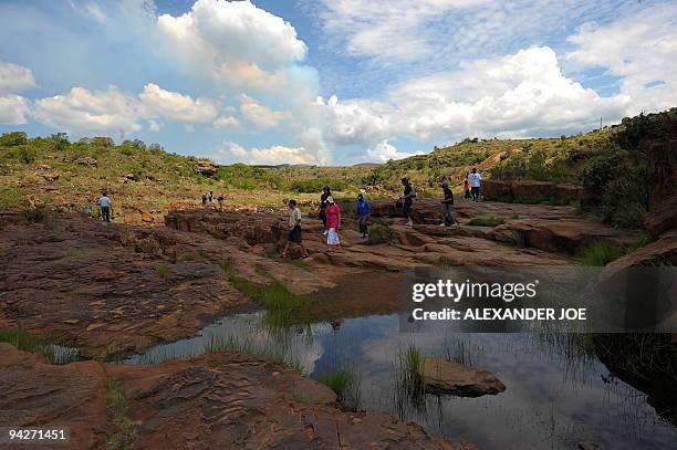 View of Blyde River Canyon, the third largest canyon in the world called by locals, The Potholes are very impressive rock formations that were shaped...