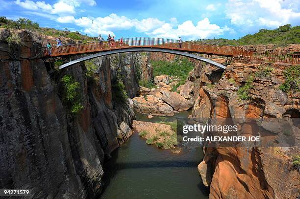 View of Blyde River Canyon, the third largest canyon in the world called by locals, The Potholes are very impressive rock formations that were shaped...