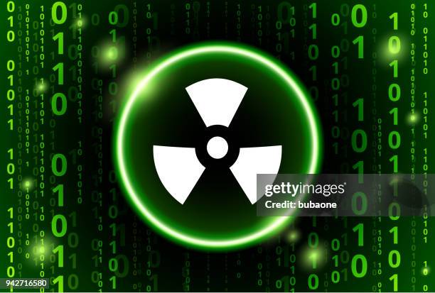 nuclear sign binary code vector pattern background - 3d illustration rendering of binary code pattern stock illustrations