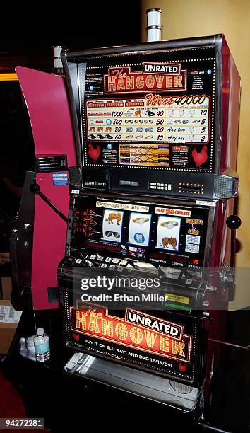 Slot machine with a "The Hangover" movie theme is seen during the DVD launch party for the film at the Pure Nightclub at Caesars Palace December 10,...