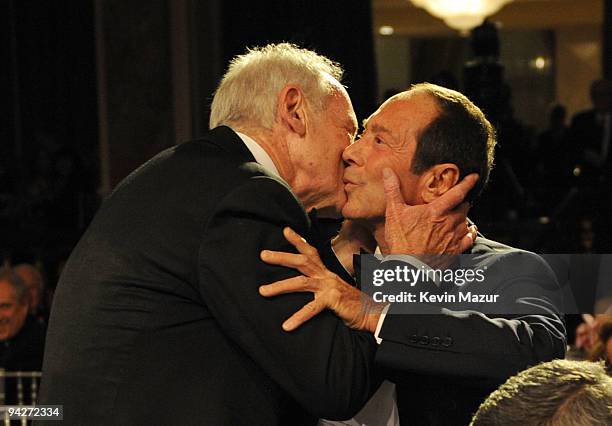 Honoree Jerry Weintraub and singer Paul Anka attend the UNICEF Ball held at the Beverly Wilshire Hotel on December 10, 2009 in Beverly Hills,...