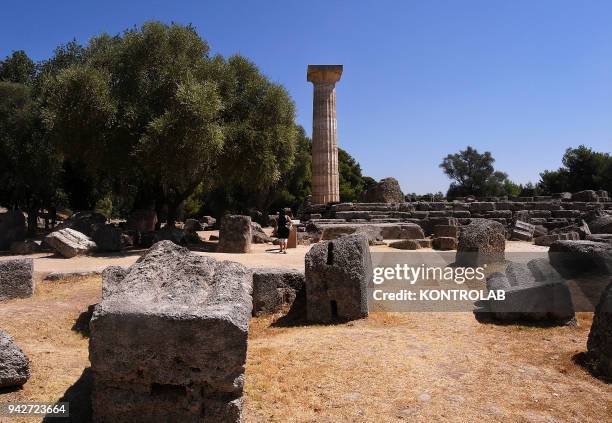 Zeus temple into the archeological area where are the ruins of Olympia, the ancient Greek town where took place the Olympics.