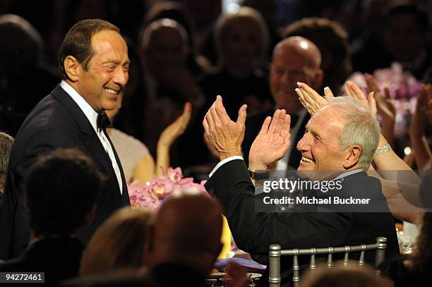 Paul Anka and honoree Jerry Weintraub attend the UNICEF Ball held at the Beverly Wilshire Hotel on December 10, 2009 in Beverly Hills, California.