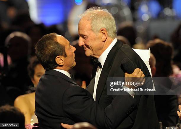 Paul Anka and honoree Jerry Weintraub attend the UNICEF Ball held at the Beverly Wilshire Hotel on December 10, 2009 in Beverly Hills, California.