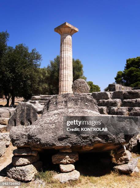 Zeus temple into the archeological area where are the ruins of Olympia, the ancient Greek town where took place the Olympics.