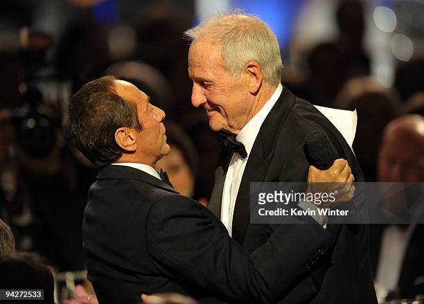 Singer Paul Anka and honoree Jerry Weintraub attend the UNICEF Ball honoring Jerry Weintraub held at the Beverly Wilshire Hotel on December 10, 2009...