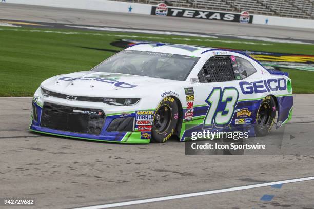 Monster Energy NASCAR Cup Series driver Ty Dillon drives down pit road during practice for the O'Reilly Auto Parts 500 on April 6, 2018 at Texas...