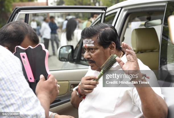 Naramalli Sivaprasad, was dressed as a Vishwamitra after protesting for demanding special status for the state of Andhra Pradesh During the...