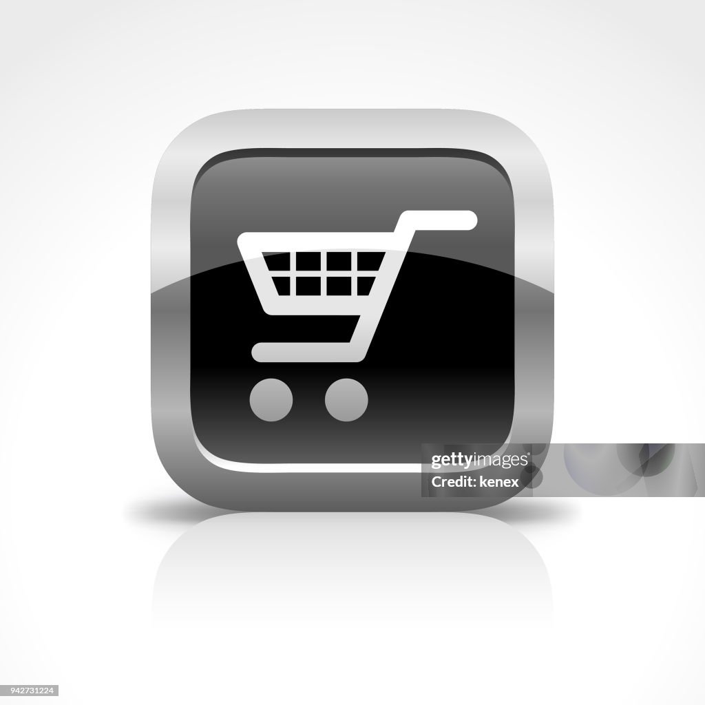 Shopping Cart Glossy Button Icon