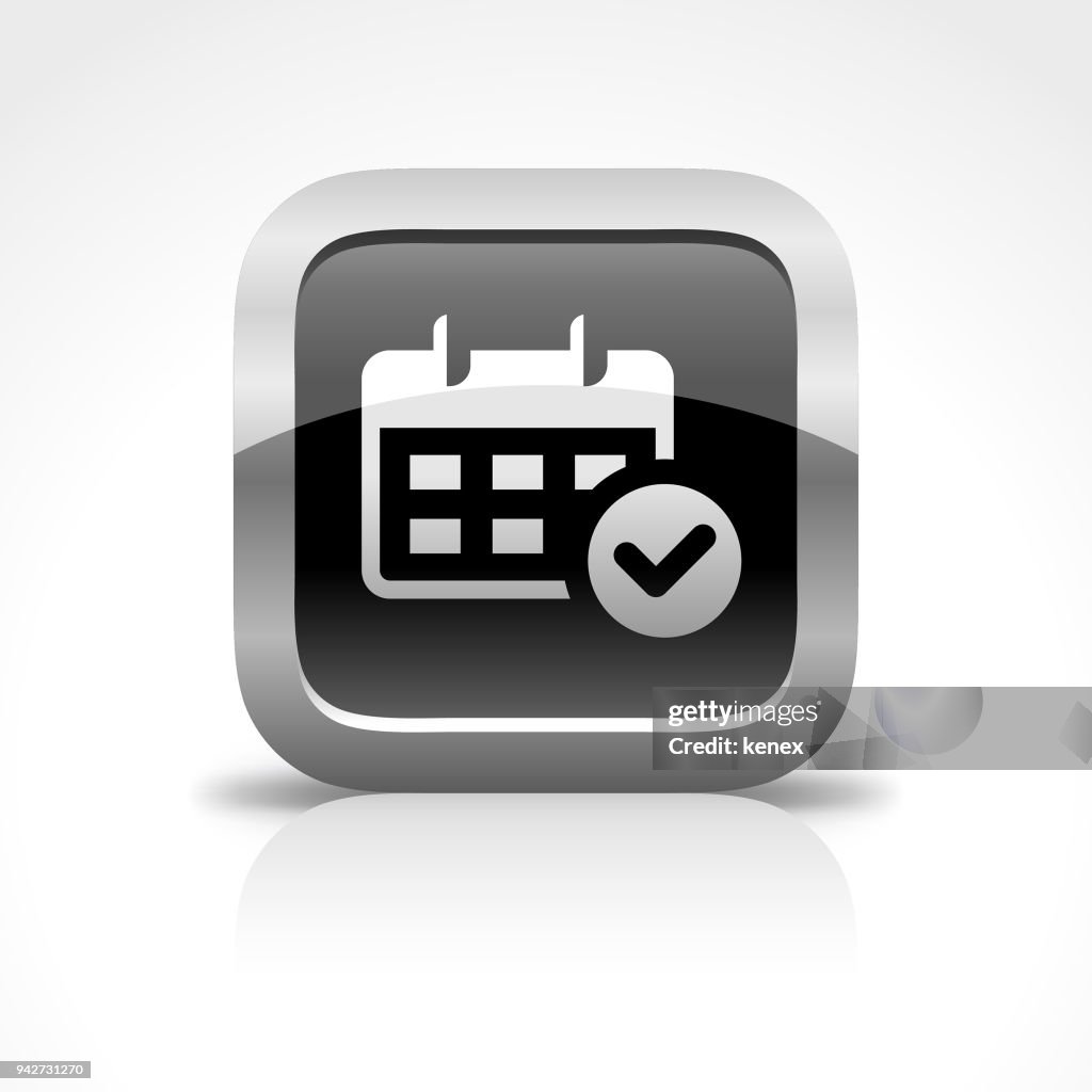 Kalender schema glansigt knappikon