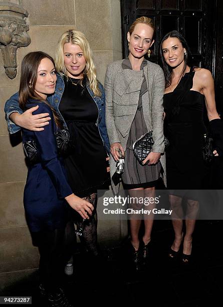 Actress Olivia Wilde, photographer Amanda de Cadenet, actresses Amber Valletta and Demi Moore attend Roland Mouret's Rainbow Collection launch for...