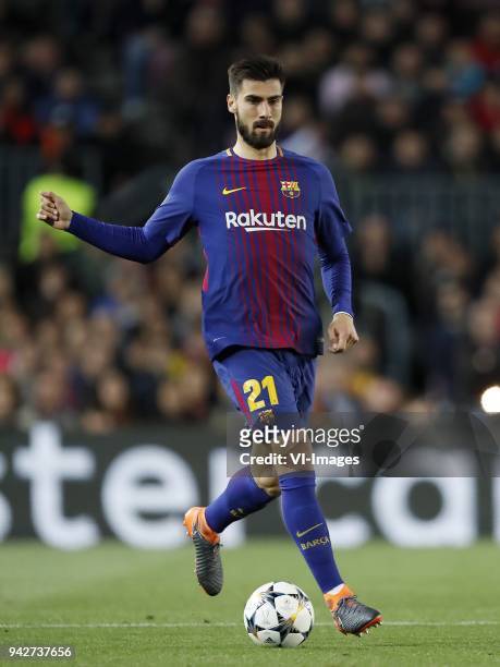 Andre Gomes of FC Barcelona during the UEFA Champions League quarter final match between FC Barcelona and AS Roma at the Camp Nou stadium on April...