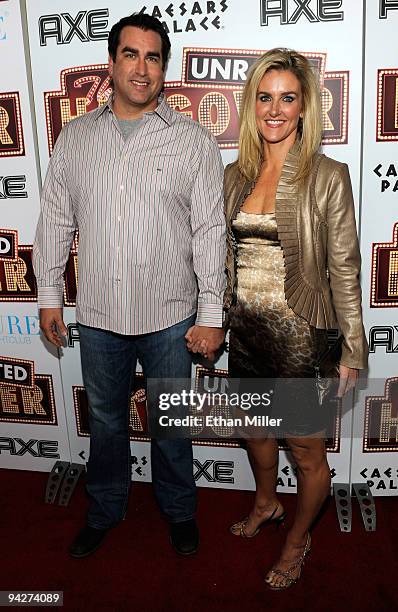 Actor Rob Riggle and his wife Tiffany Riggle arrive at the DVD launch party for the film, "The Hangover" at the Pure Nightclub at Caesars Palace...