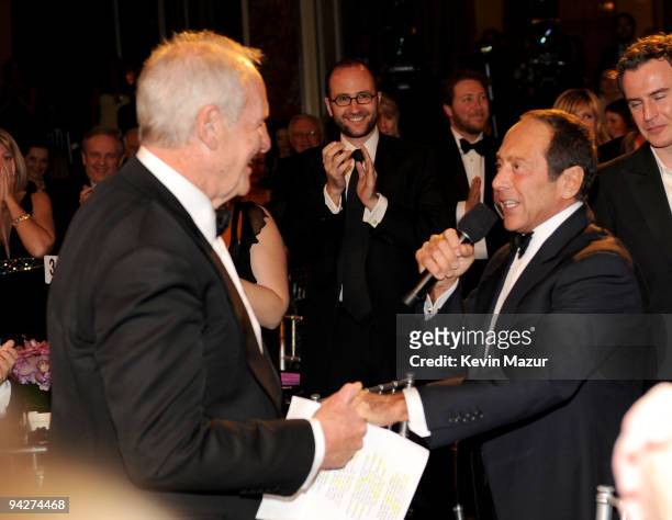 Honoree Jerry Weintraub and Paul Anka attend the UNICEF Ball held at the Beverly Wilshire Hotel on December 10, 2009 in Beverly Hills, California.