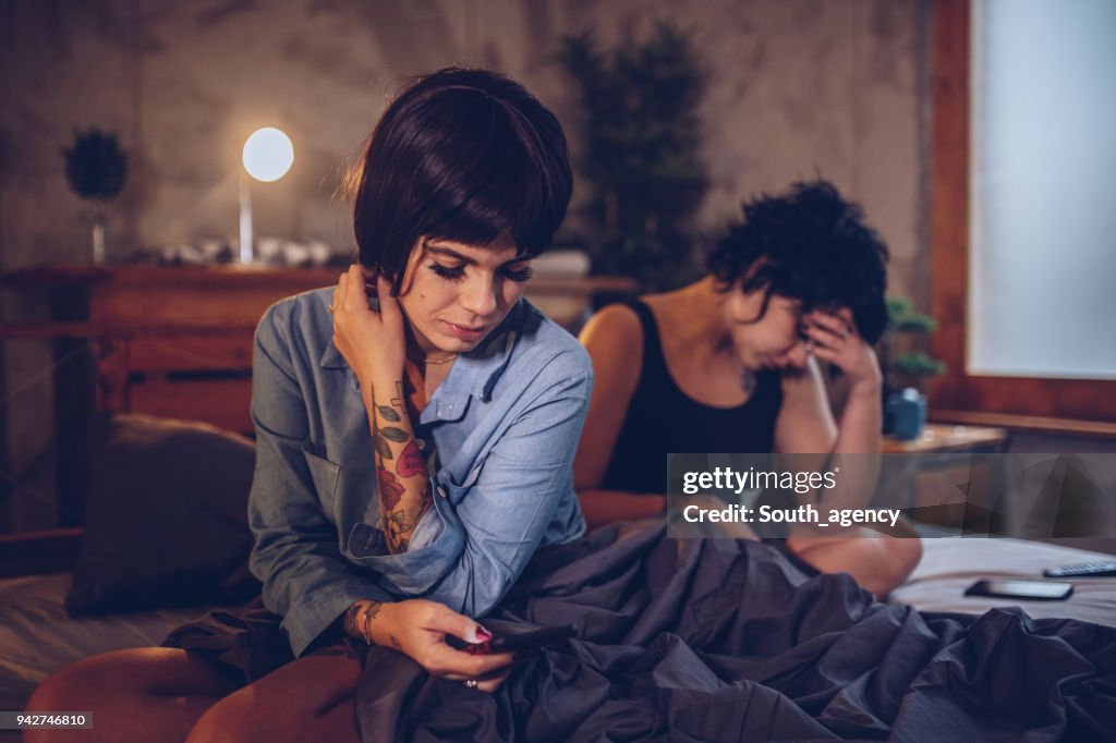 Couple having problems in bedroom