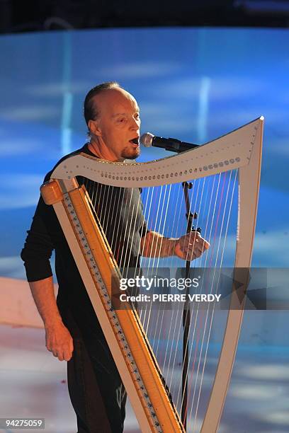 French musician Alan Stivell performs during the 23rd edition of the Telethon, France's biggest annual fund-raising event during 30 hours of live...