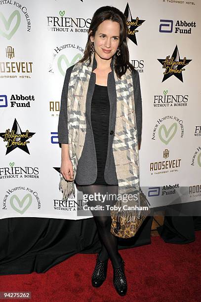 Elizabeth Reaser poses for a picture at the Friends Without A Border Gala Benefit held at The Roosevelt Hotel on December 10, 2009 in Los Angeles,...