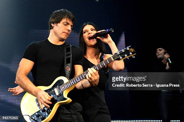 Laura Pausini performs his Laura Live concert at Futurshow Station with guitarist Paolo Carta who is also her's boyfriend in the life on December 5,...