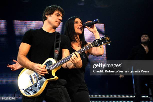 Laura Pausini performs his Laura Live concert at Futurshow Station with guitarist Paolo Carta who is also her's boyfriend in the life on December 5,...