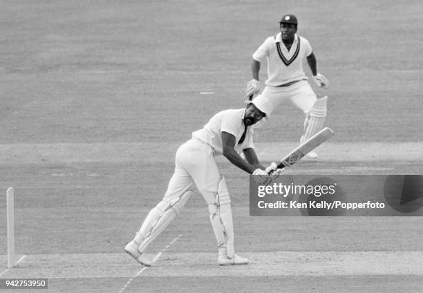 Clive Lloyd batting for West Indies during the Prudential World Cup Final between India and West Indies at Lord's Cricket Ground, London, 25th June...