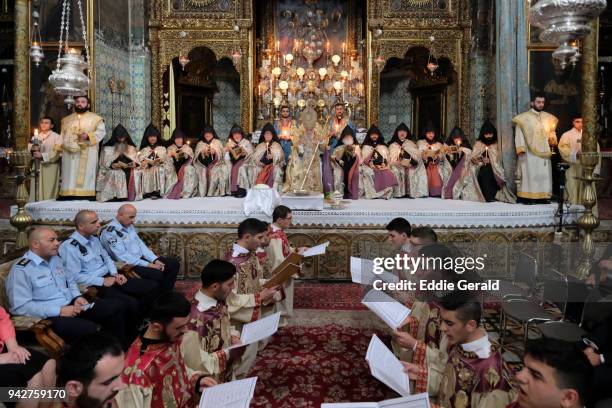 holy thursday- washing the feet ritual in jerusalem - washing of the feet ceremony jerusalem israel stock pictures, royalty-free photos & images